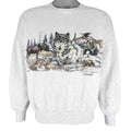 Vintage (QG) - Grey Canada Wildlife Crew Neck Sweatshirt 1990s Medium Vintage Retro
