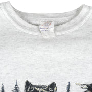 Vintage (QG) - Grey Canada Wildlife Crew Neck Sweatshirt 1990s Medium Vintage Retro