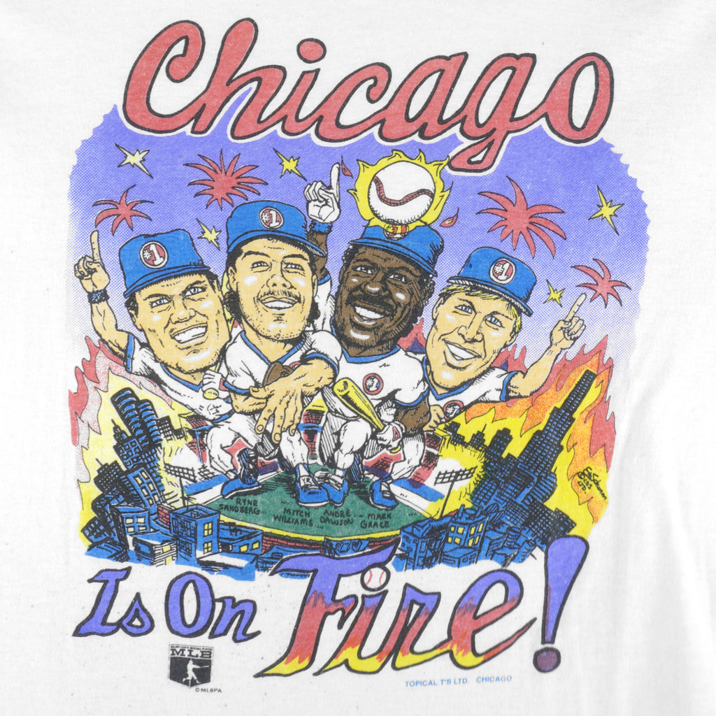 MLB (Topical) - Chicago White Sox Is on Fire T-Shirt 1990s X-Large Vintage Retro Baseball