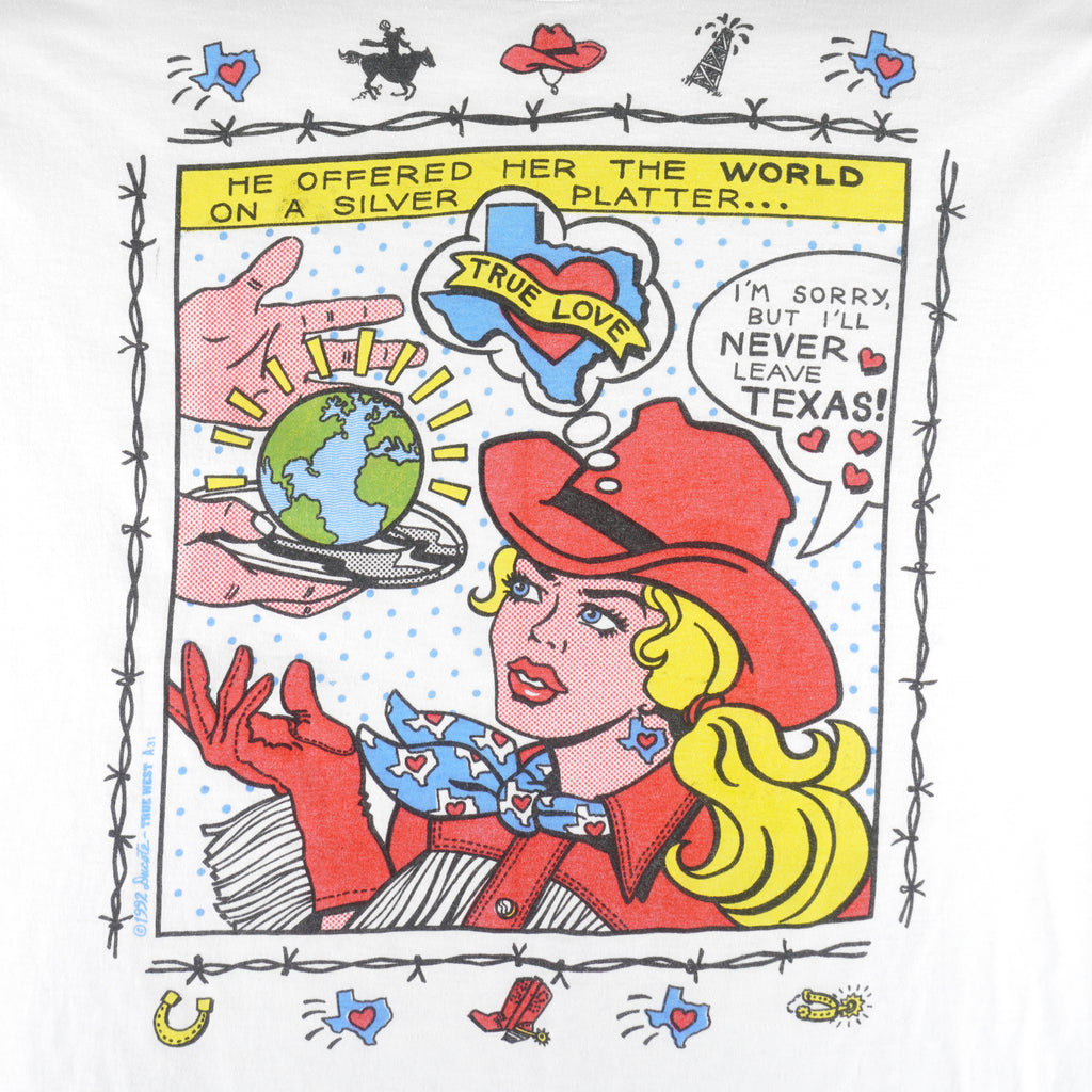 Vintage (Hanes) - I'm Sorry But I'll Never Leave Texas Single Stitch T-Shirt 1990s X-Large Vintage Retro