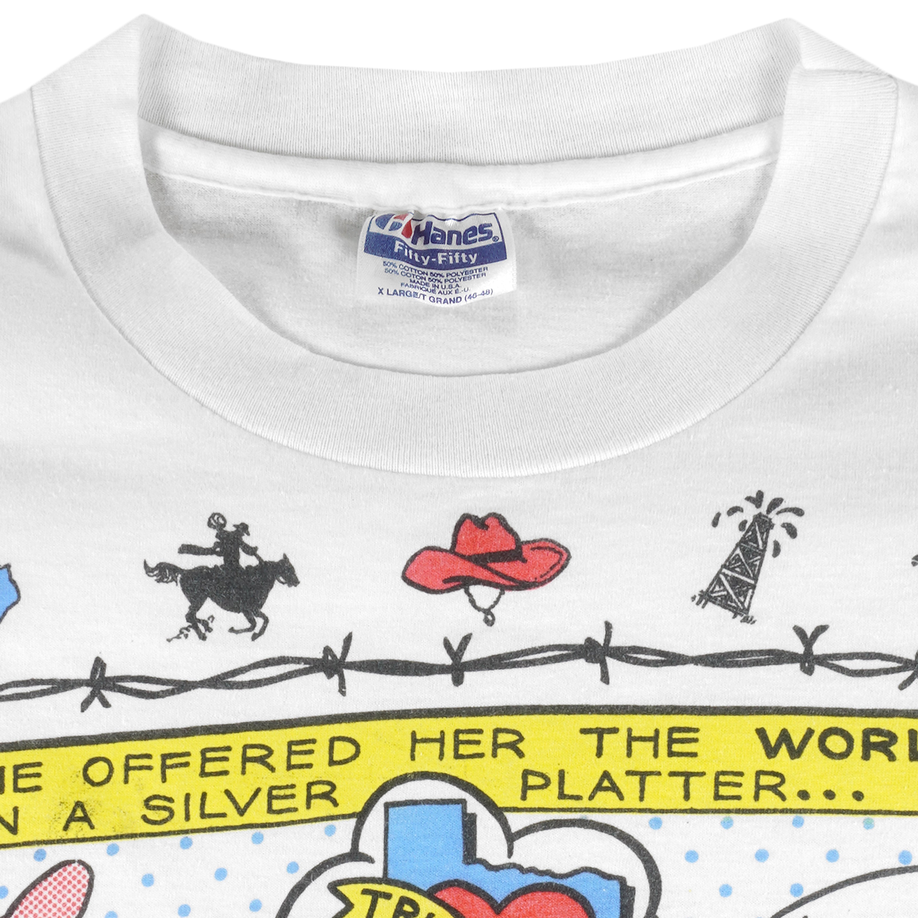 Vintage (Hanes) - I'm Sorry But I'll Never Leave Texas Single Stitch T-Shirt 1990s X-Large Vintage Retro