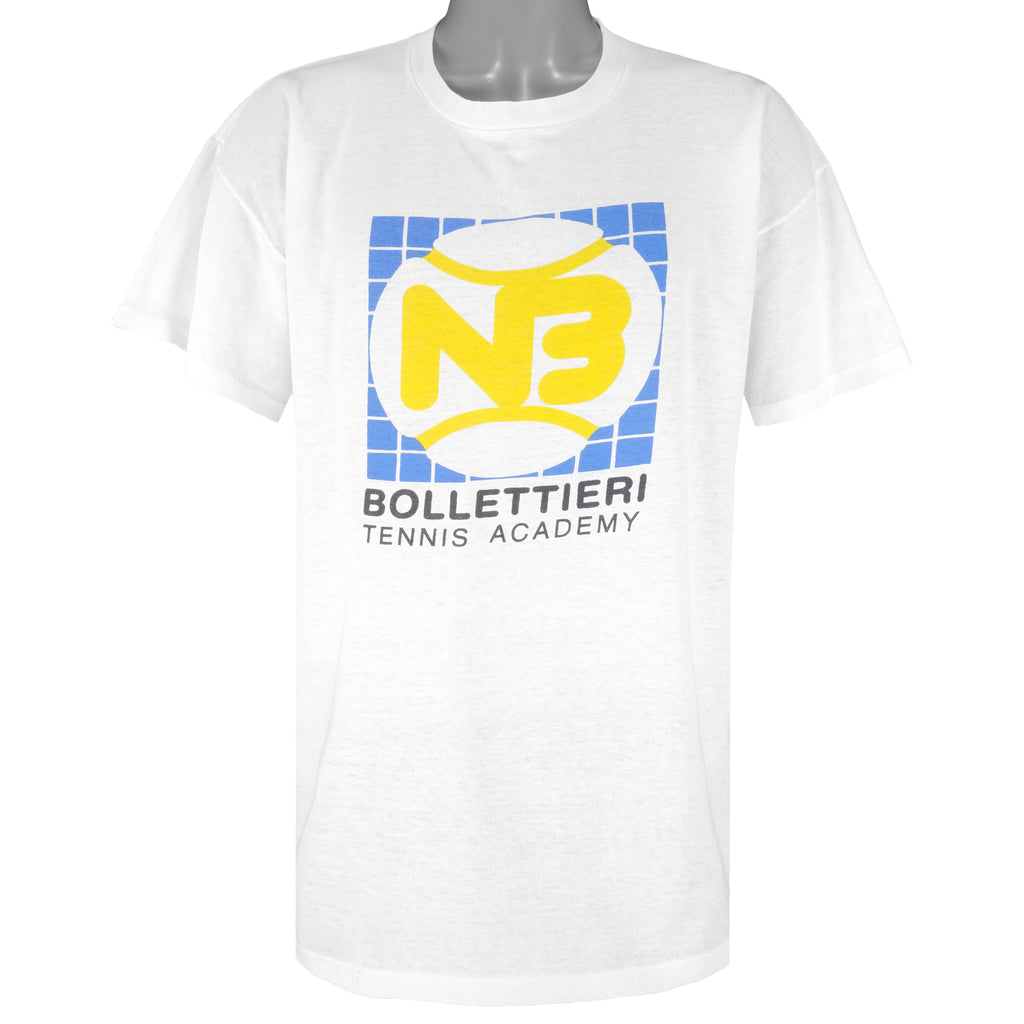 Nike - Just Do It Bollettieri Tennis Academy Grey Tag T-Shirt 1990s X-Large Vintage Retro
