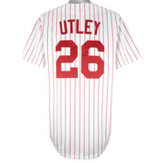 MLB (Russell Athletic) - Philadelphia Phillies Pinstripe Jersey 1990s X-Large Vintage Retro Baseball