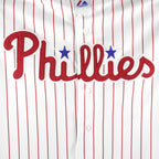 MLB (Russell Athletic) - Philadelphia Phillies Pinstripe Jersey 1990s X-Large Vintage Retro Baseball