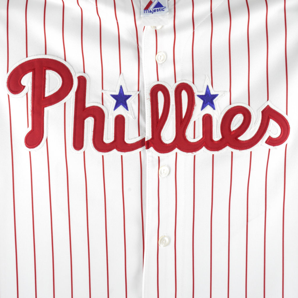 MLB (Russell Athletic) - Philadelphia Phillies Pinstripe Jersey 1990s X-Large Vintage Retro Baseball