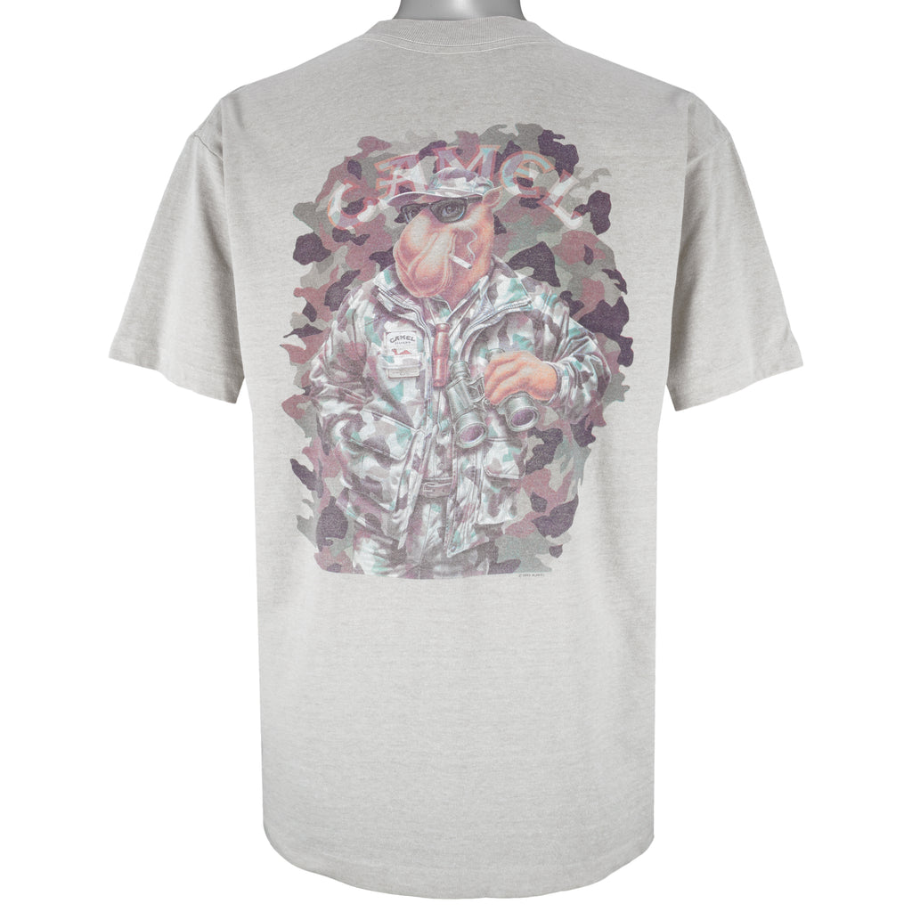 Vintage (Camel) - Joe Camel in Camouflage T-Shirt 1992 X-Large Vintage Retro