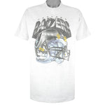 NFL (Salem) - Oakland Raiders Big Logo Single Stitch T-Shirt 1990s Large Vintage Retro Football