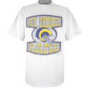 NFL - Grey St. Louis Rams Helmet T-Shirt 1996 Large Vintage Retro Football