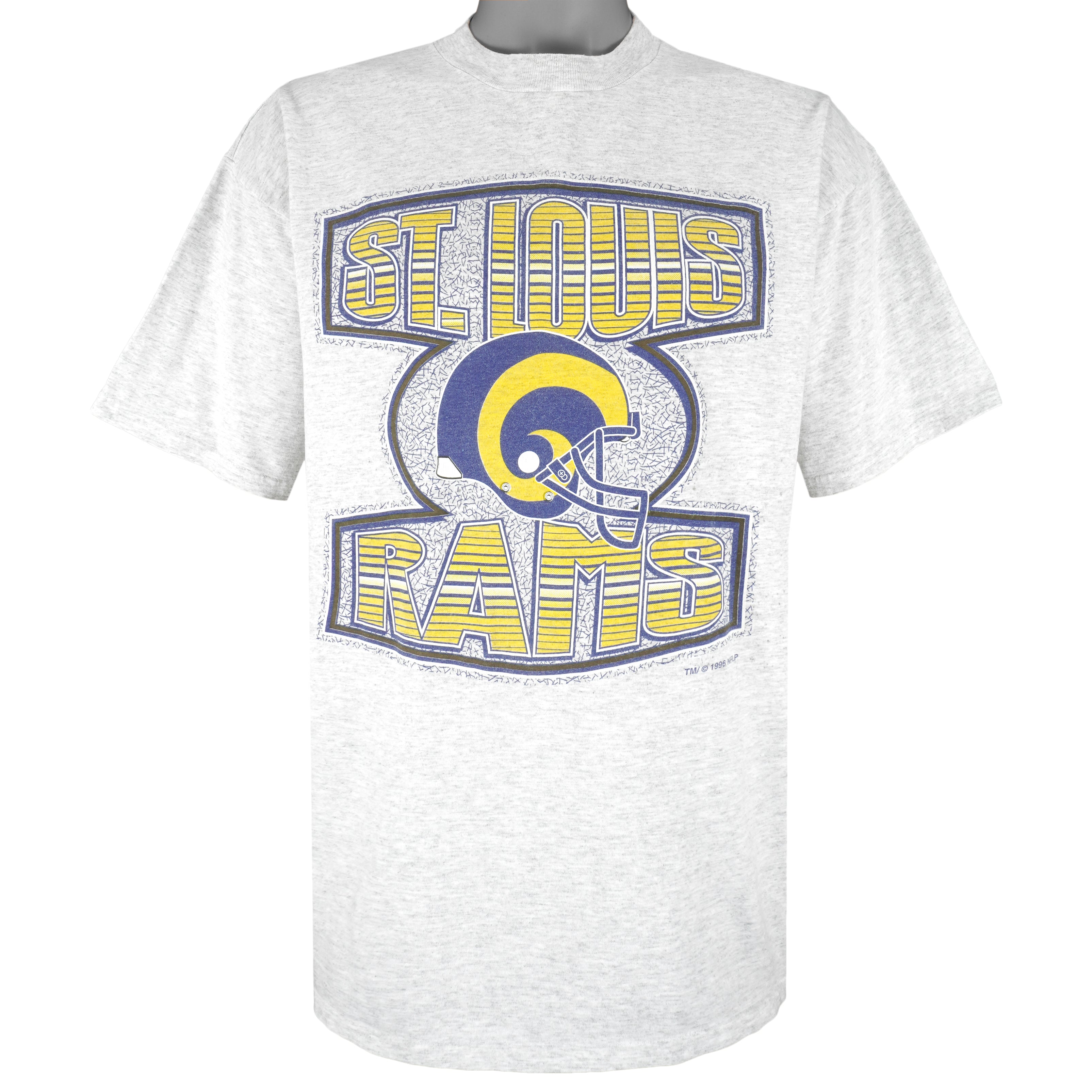 NFL - Grey St. Louis Rams Helmet T-Shirt 1996 Large Vintage Retro Football