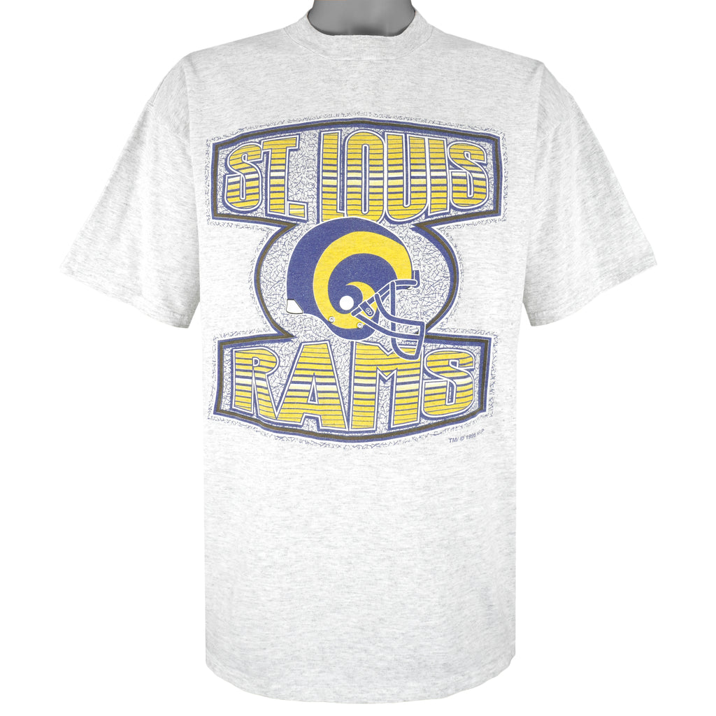 NFL - Grey St. Louis Rams Helmet T-Shirt 1996 Large Vintage Retro Football