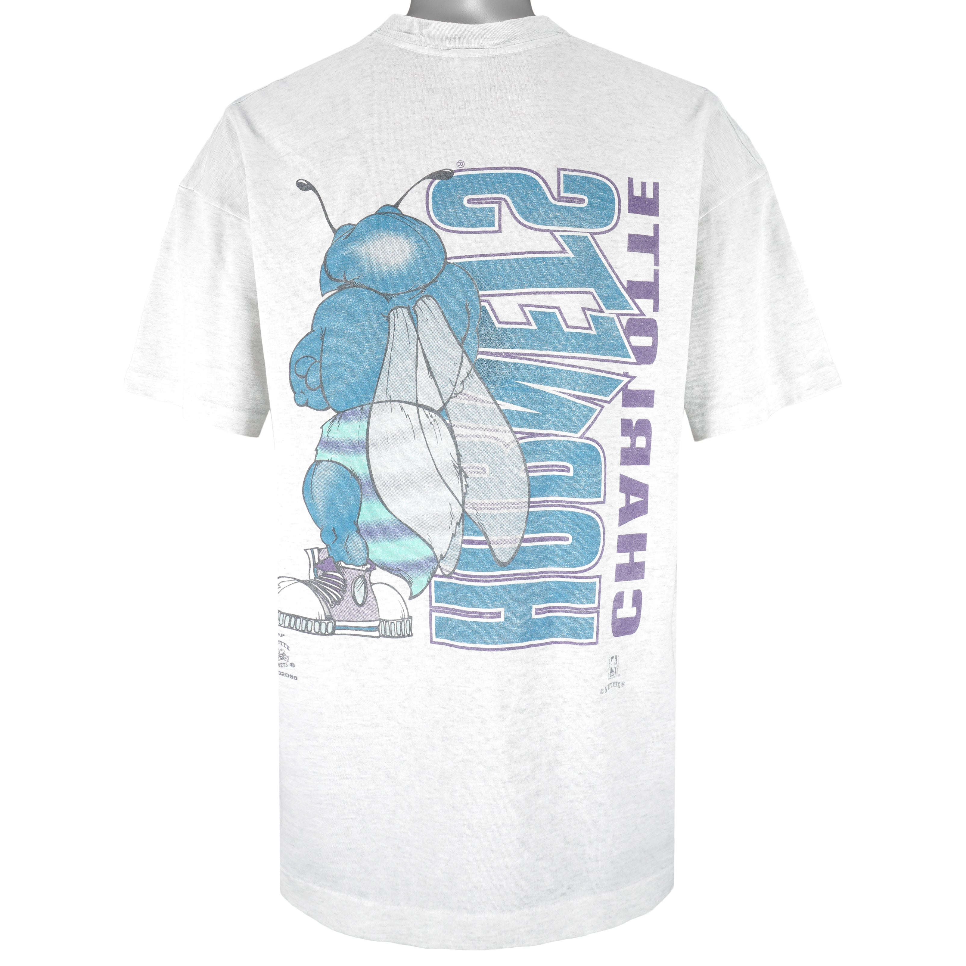 NBA Charlotte Hornets Basketball Throwback Long Sleeve Shirt Size