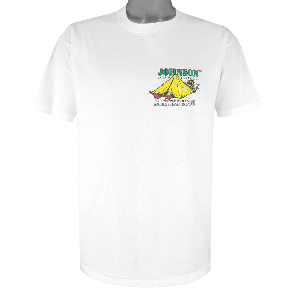 Vintage - Big Johnson Pup Tents Single Stitch T-Shirt 1990s Large Vintage Retro