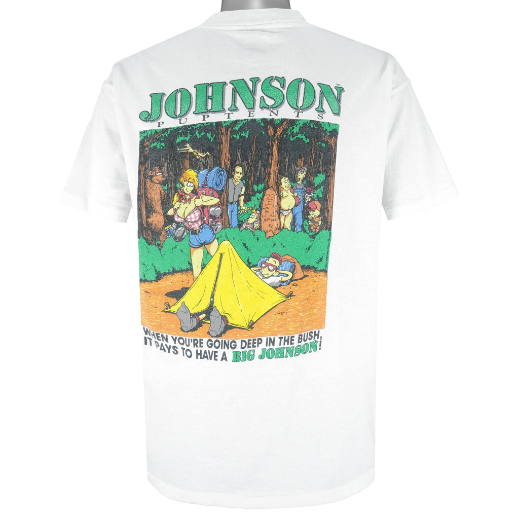 Vintage - Big Johnson Pup Tents Single Stitch T-Shirt 1990s Large Vintage Retro