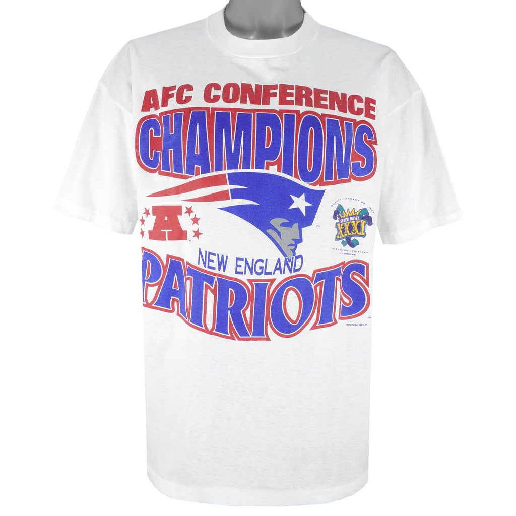 NFL (True-Fan) - New England Patriots Super Bowl 26th Champions T-Shirt 1996 X-Large Vintage Retro Football