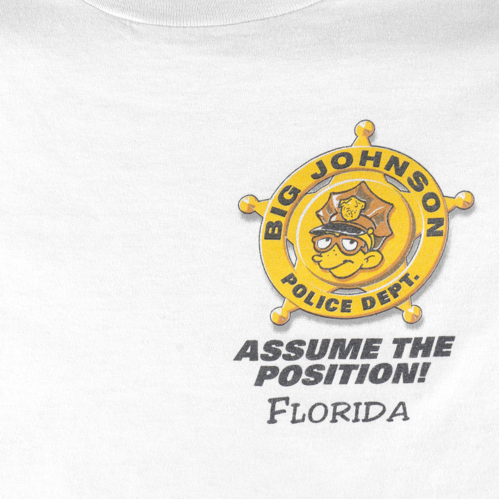 Vintage - Florida Big Johnson Police Dept T-Shirt 1990s X-Large Vintage Retro