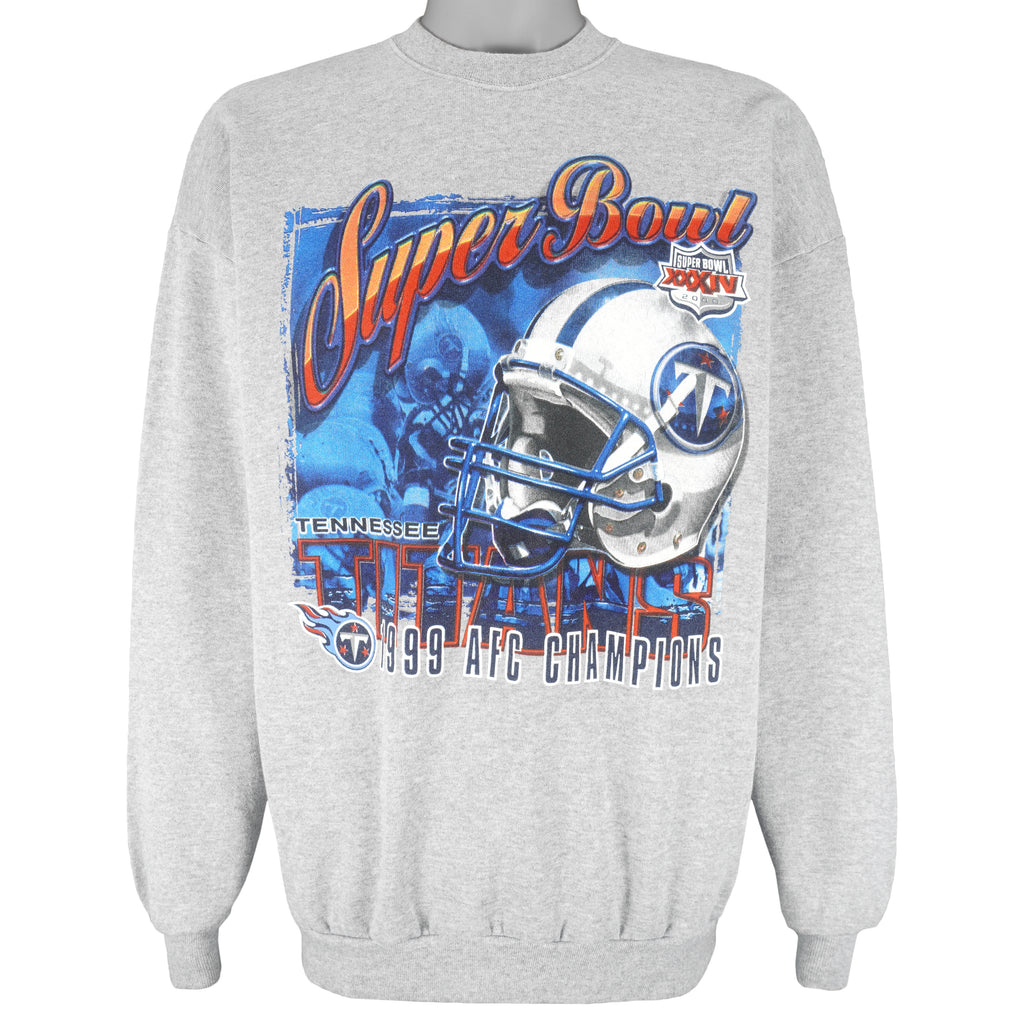 NFL (Logo Athletic) - Tennessee Titans Crew Neck Sweatshirt 1999 X-Large Vintage Retro Football