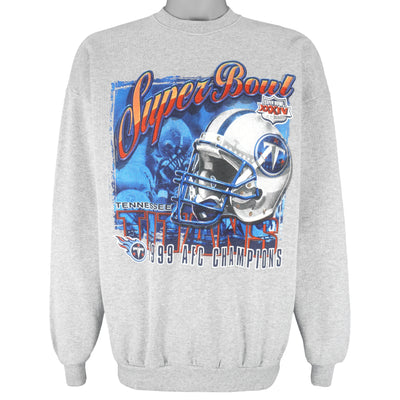 NFL (Logo Athletic) - Tennessee Titans Helmet Crew Neck Sweatshirt 1999 X-Large
