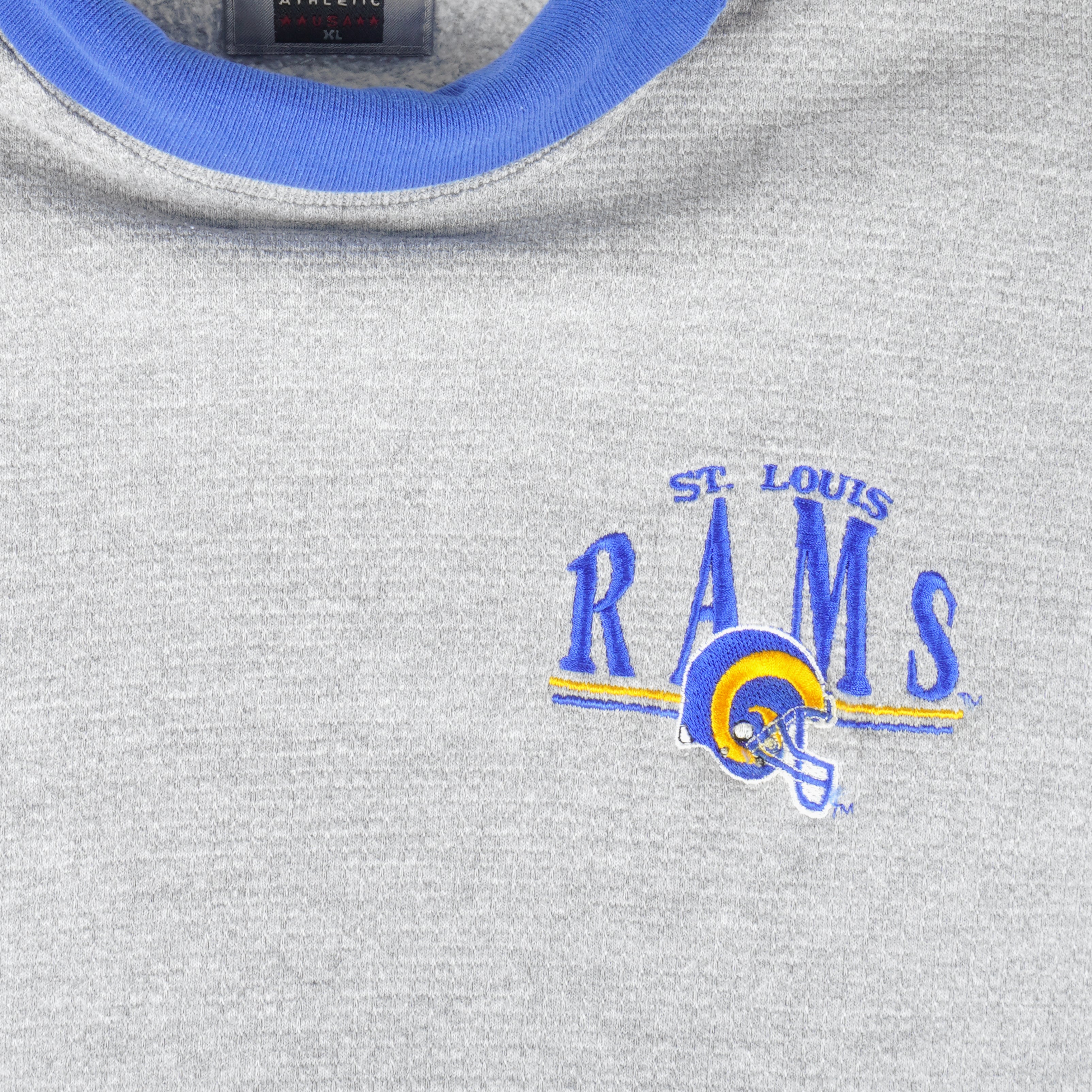 Buy Vintage 90s St Louis Rams Sweatshirt Hoodie Logo 7 Made in