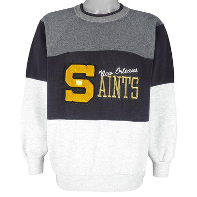 NFL (Nutmeg) - New Orleans Saints Embroidered Crew Neck Sweatshirt 1990s Large