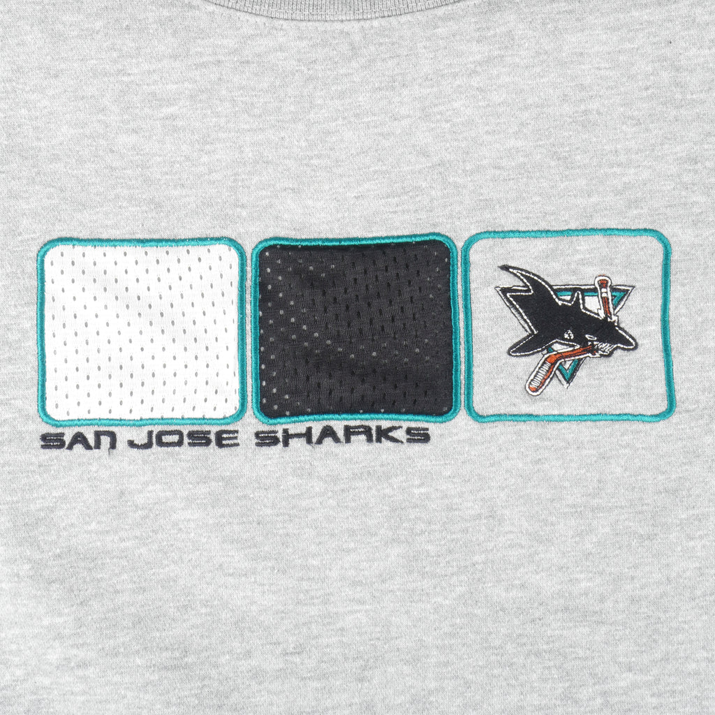 NHL (Blue Line) - San Jose Sharks Crew Neck Sweatshirt 2000s X-Large Vintage Retro Hockey