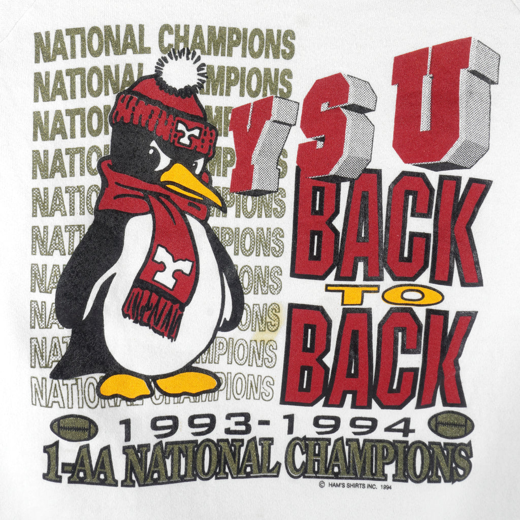 NCAA - YSU National Champions Crew Neck Sweatshirt 1994 X-Large Vintage Retro Football College