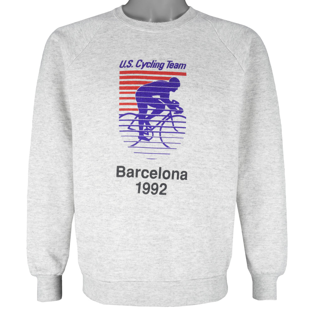 Vintage - U.S. Cycling Team Barcelona Crew Neck Sweatshirt 1992 Medium Vintage Retro