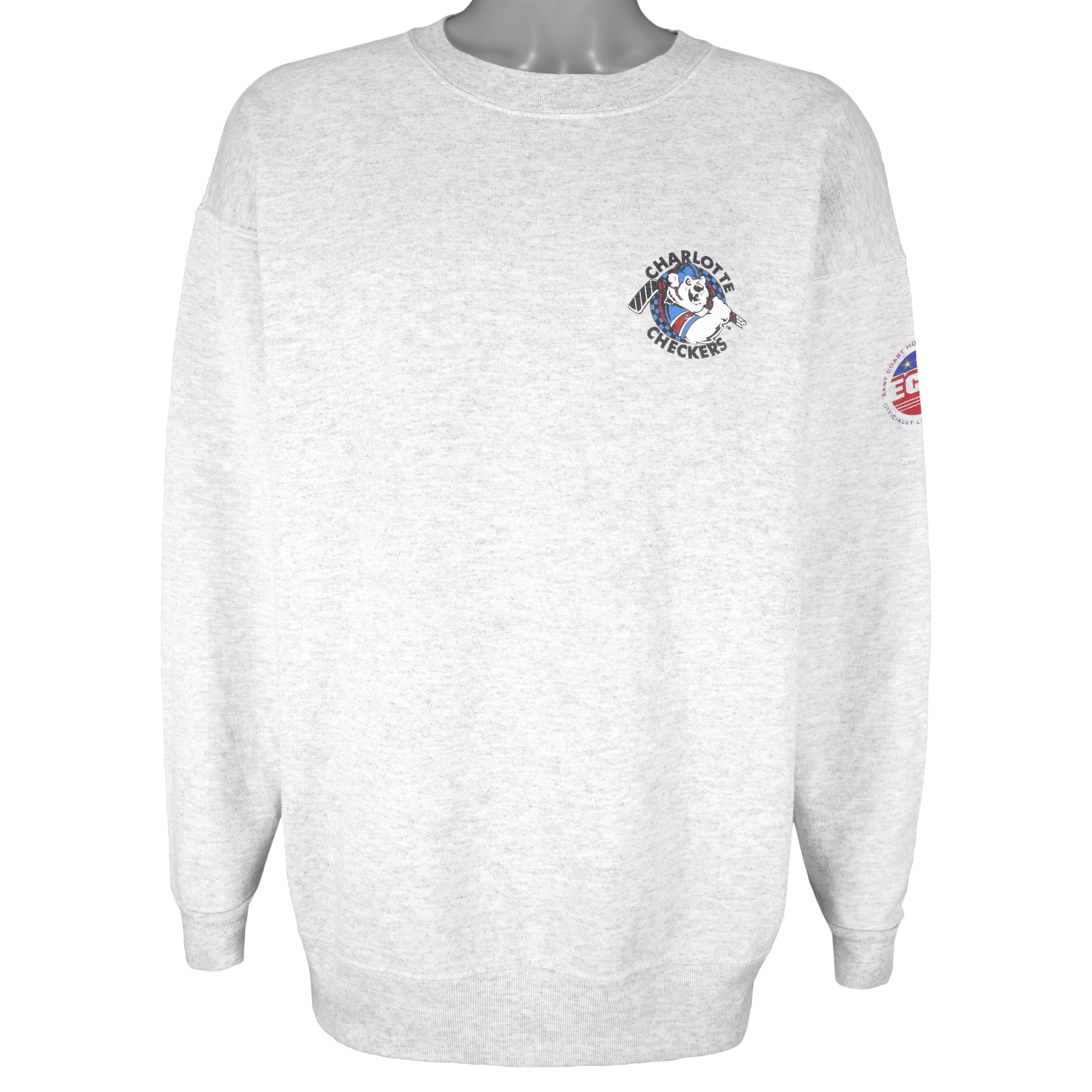 NHL (ECHL) - Charlotte Checkers Crew Neck Sweatshirt 1990s XX-Large Vintage Retro Hockey