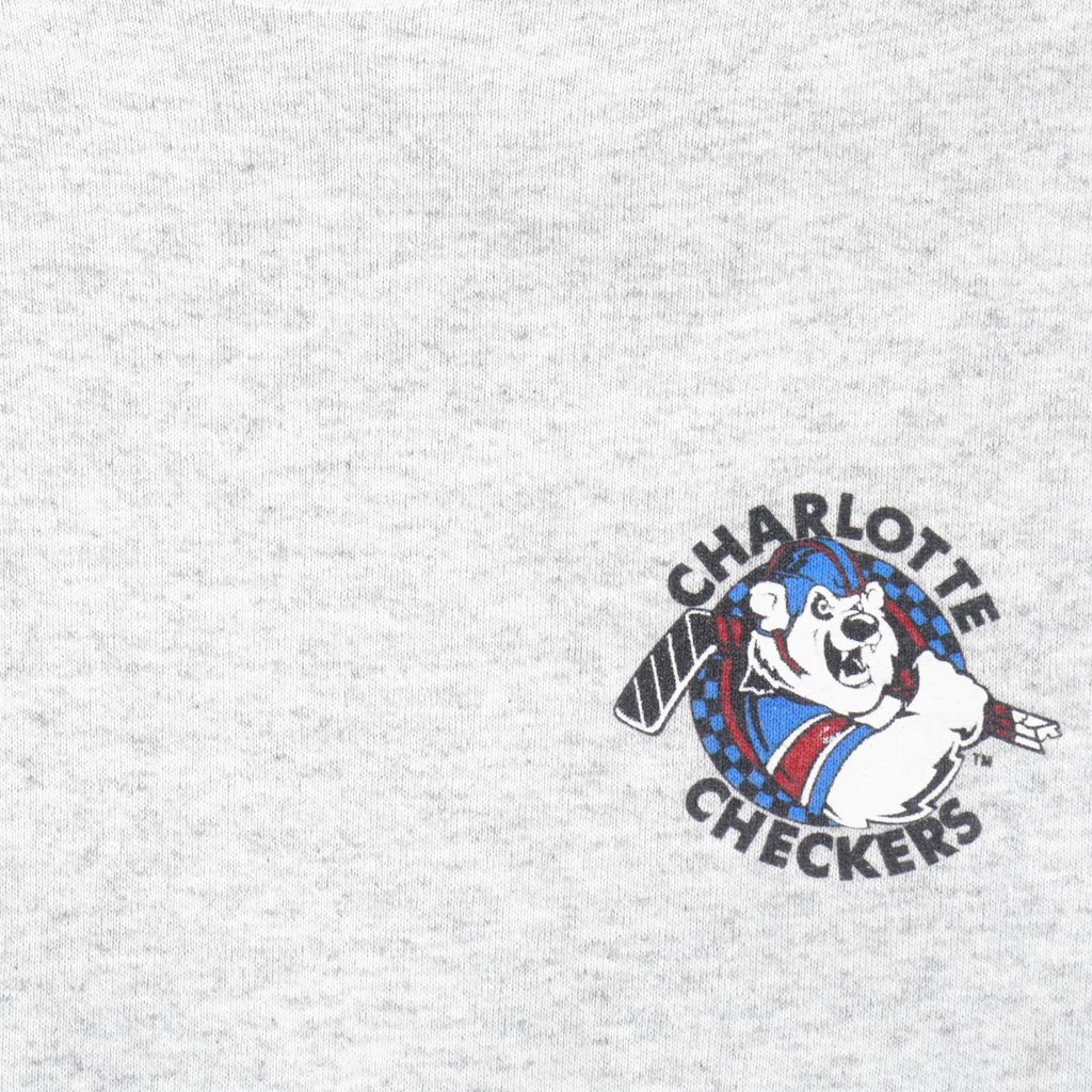 NHL (ECHL) - Charlotte Checkers Crew Neck Sweatshirt 1990s XX-Large Vintage Retro Hockey