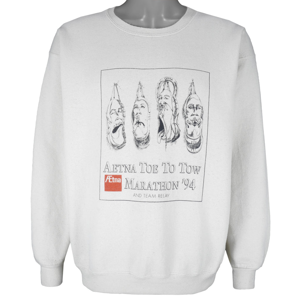 Vintage (Lee) - Aetna Toe to Toe Marathon Crew Neck Sweatshirt 1990s Large Vintage Retro