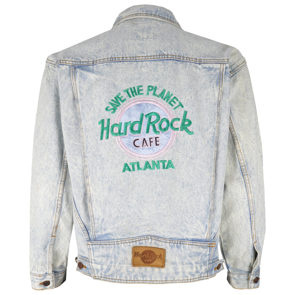 Vintage - Hard Rock Cafe Atlanta Embroidered Denim Jacket 1990s Medium Vintage Retro