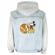 Disney - Mickey Mouse Embroidered Denim Hooded Jacket 1990s X-Large Vintage Retro