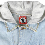 Disney - Mickey Mouse Embroidered Denim Hooded Jacket 1990s X-Large