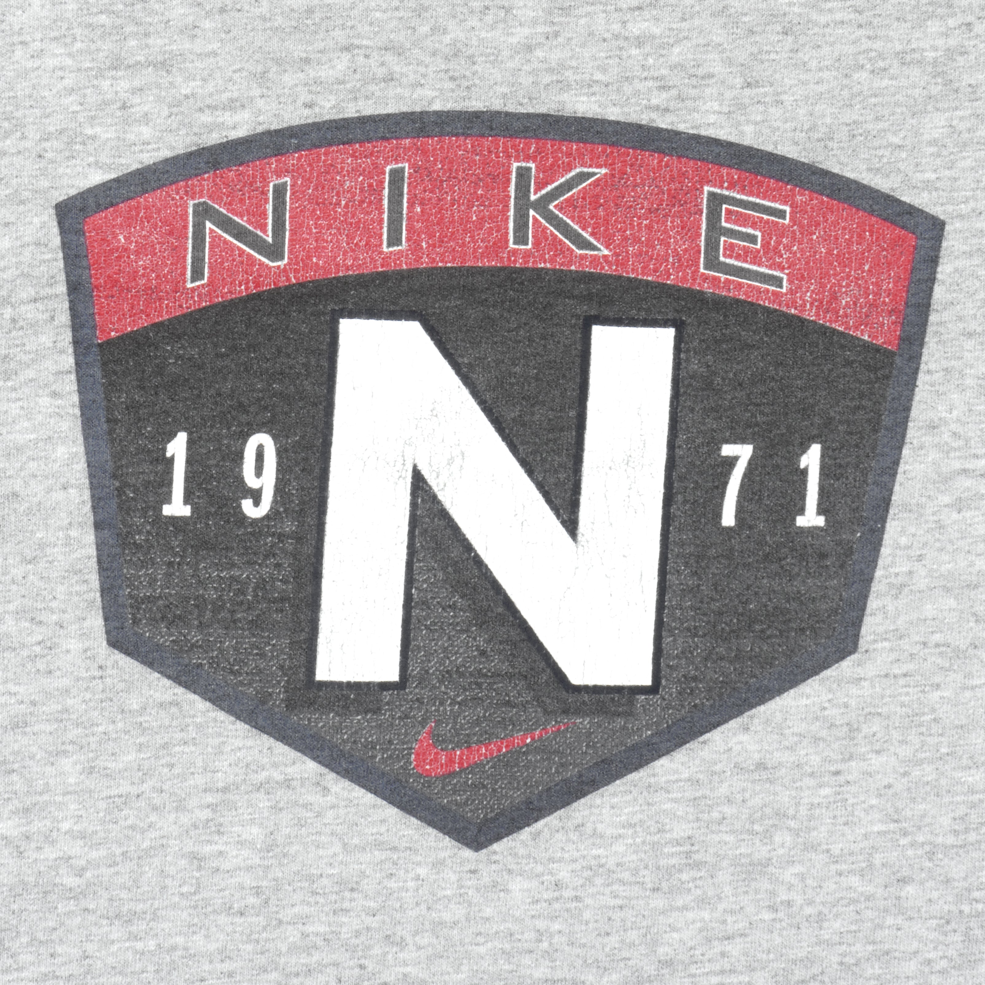Nike - Grey Classic Since 1971 Single Stitch T-Shirt 1990s Large Vintage Retro
