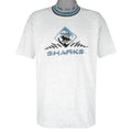 NHL (Logo Athletic) - Grey San Jose Sharks Single Stitch T-Shirt 1990s Large Vintage Retro Hockey