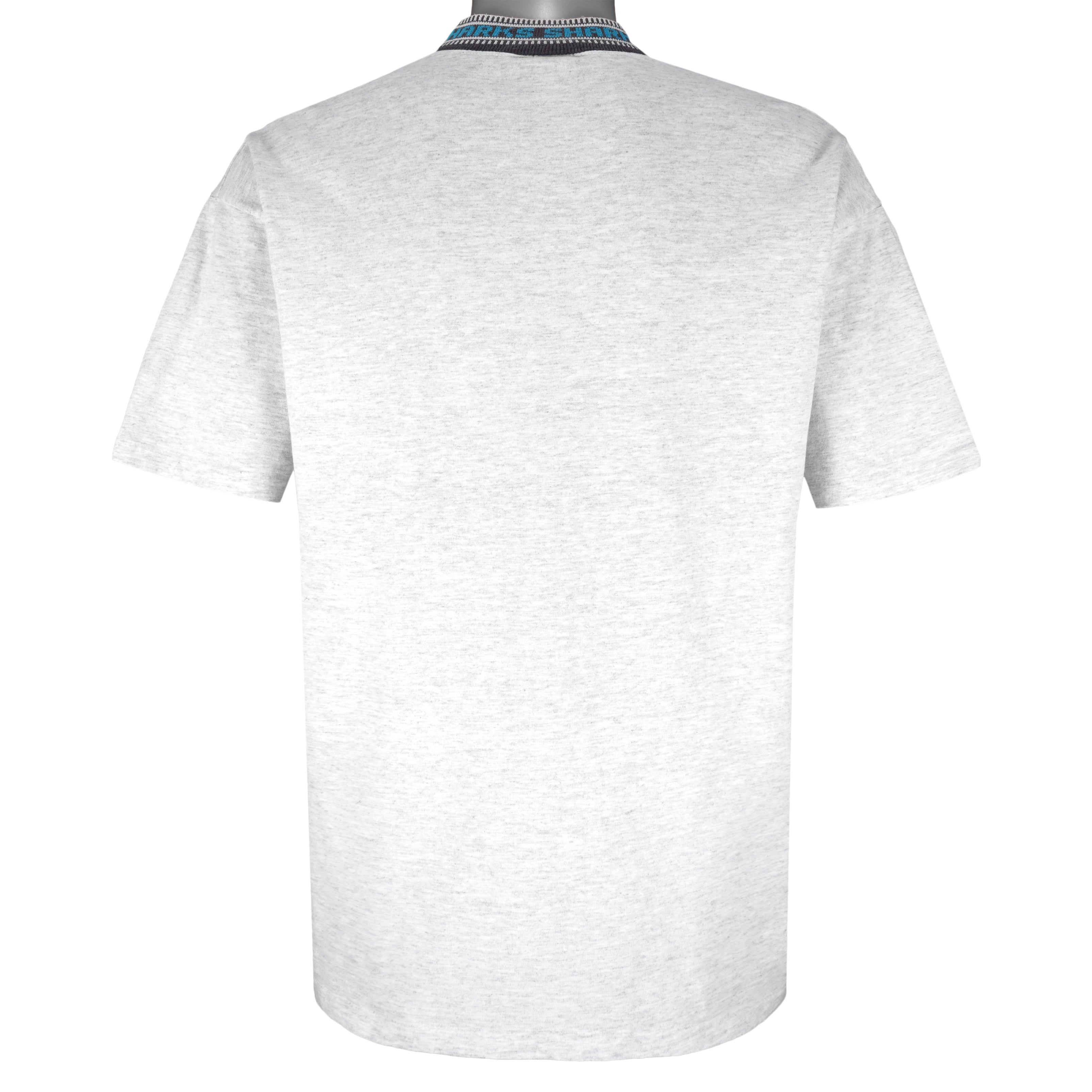 NHL (Logo Athletic) - Grey San Jose Sharks Single Stitch T-Shirt 1990s Large Vintage Retro Hockey