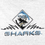 NHL (Logo Athletic) - Grey San Jose Sharks Single Stitch T-Shirt 1990s Large Vintage Retro Hockey