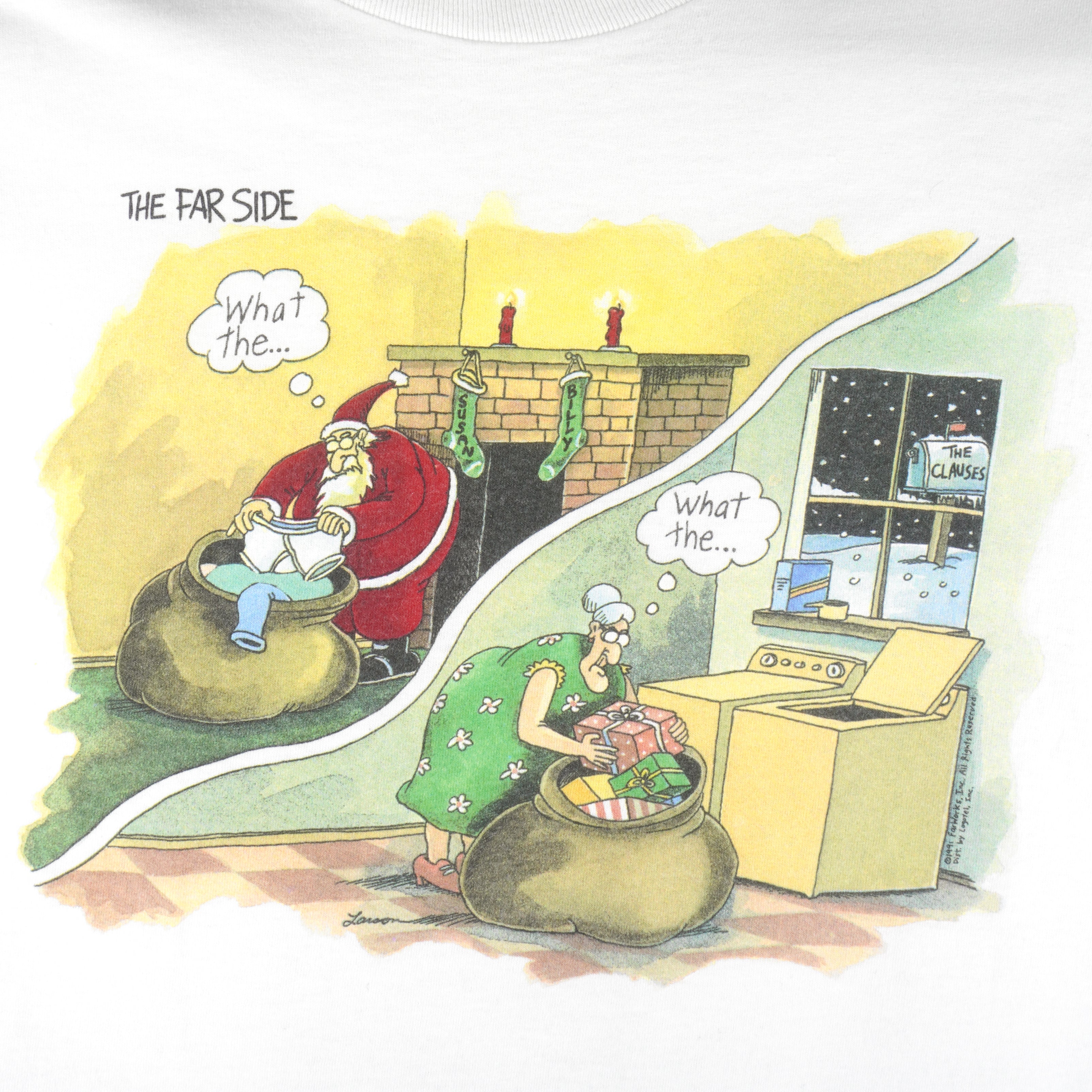 Vintage (The Far Side) - A Great Christmas Single Stitch T-Shirt 1990s Large Vintage Retro