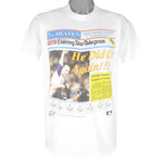 MLB (Front Pages) - Rangers Texas Pitcher Nolan Ryan He Did It Again T-Shirt 1991 Large