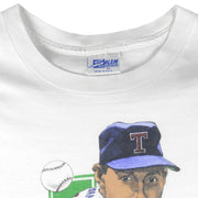 MLB (Salem) - Rangers Texas Nolan Ryan Caricature T-Shirt 1989 X-Large Vintage Retro Baseball