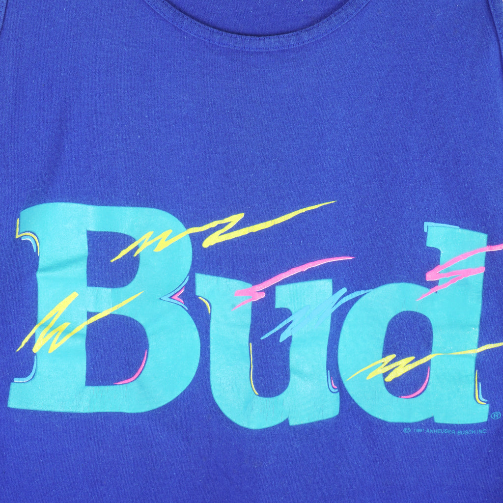 Budweiser (Fun Tees)- King Of Beers Sleeveless Shirt 1991 Large Vintage Retro