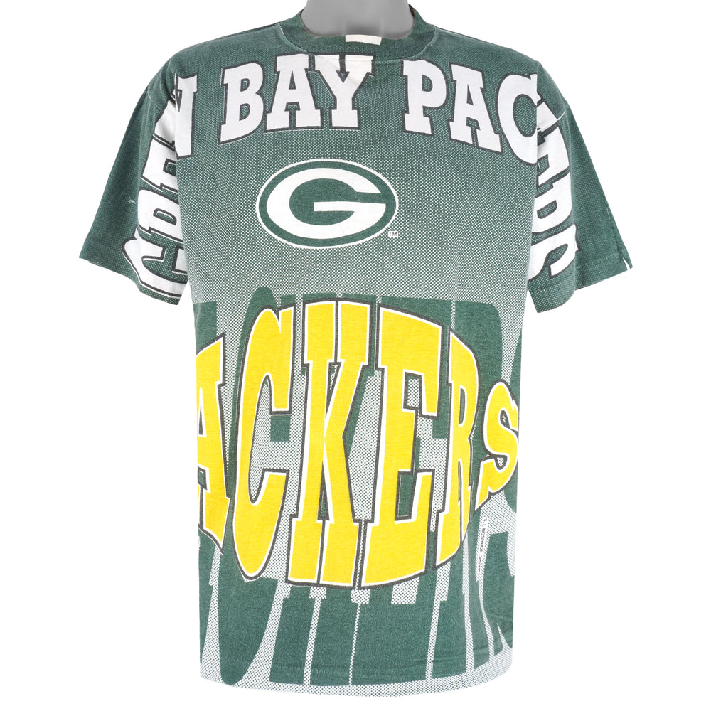 NFL (Magic Johnson Ts) - Green Bay Packers AOP T-Shirt 1990s Large Vintage Retro Football