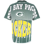 NFL (Magic Johnson Ts) - Green Bay Packers AOP T-Shirt 1990s Large Vintage Retro Football