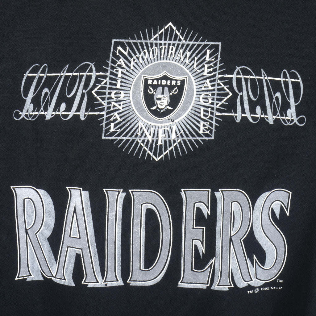 NFL - Oakland Raiders Big Logo Crew Neck Sweatshirt 1992 Large Vintage Retro Football