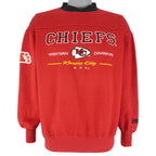NFL (Lee) - Kansas City Chiefs Embroidered Crew Neck Sweatshirt 1990s Large