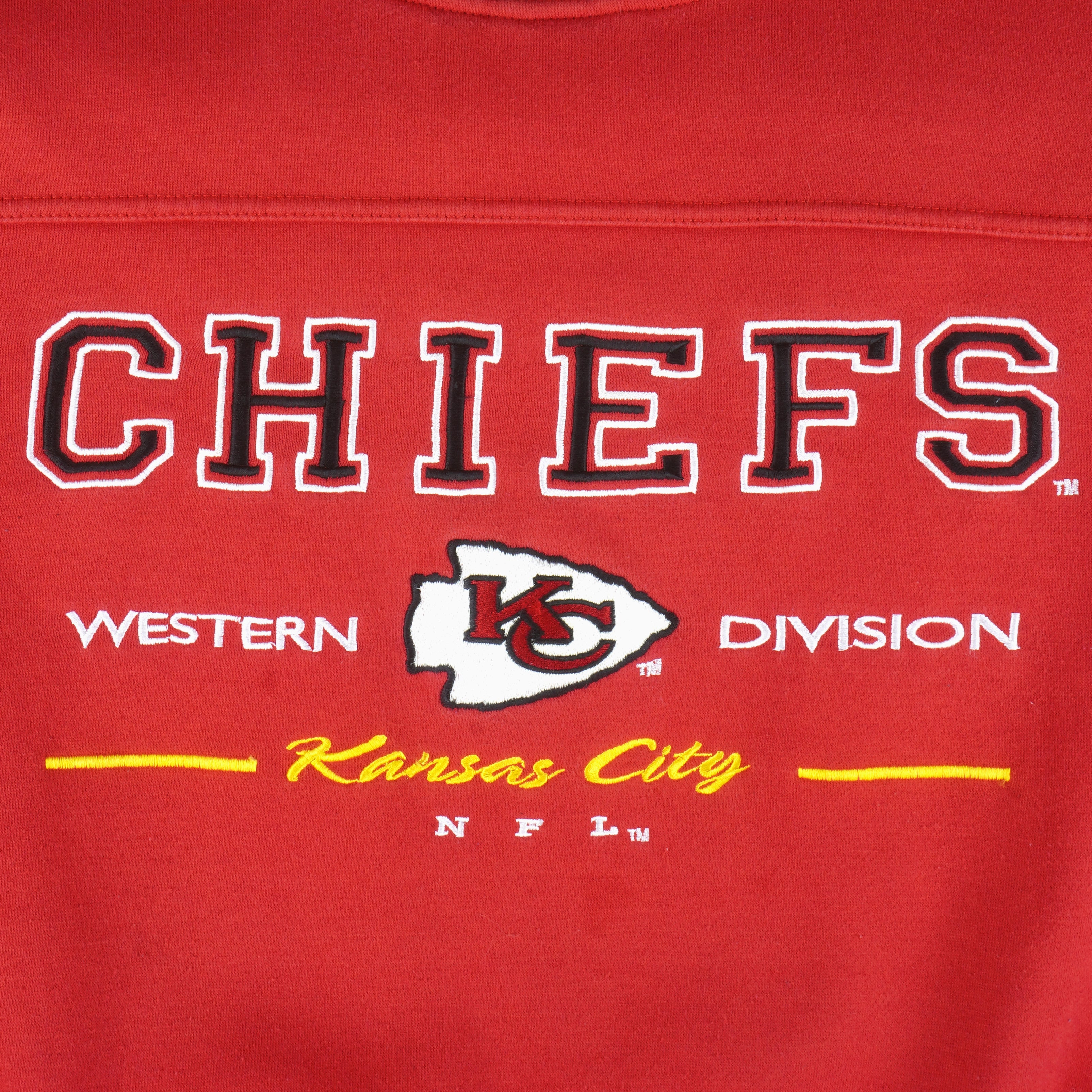 NFL (Lee) - Kansas City Chiefs Embroidered Crew Neck Sweatshirt 1990s Large