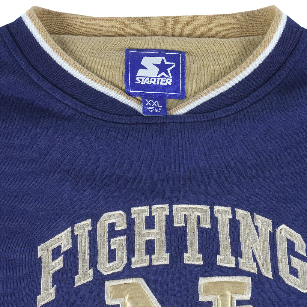 Starter - Notre Dame Fighting Irish Crew Neck Sweatshirt 1990s XX-Large Vintage Retro College