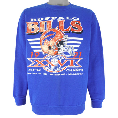 NFL (Trench) - Buffalo Bills AFC Champs Crew Neck Sweatshirt 1990 Large