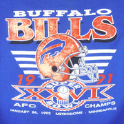 NFL (Trench) - Buffalo Bills AFC Champs Crew Neck Sweatshirt 1990 Large Vintage Retro Football 