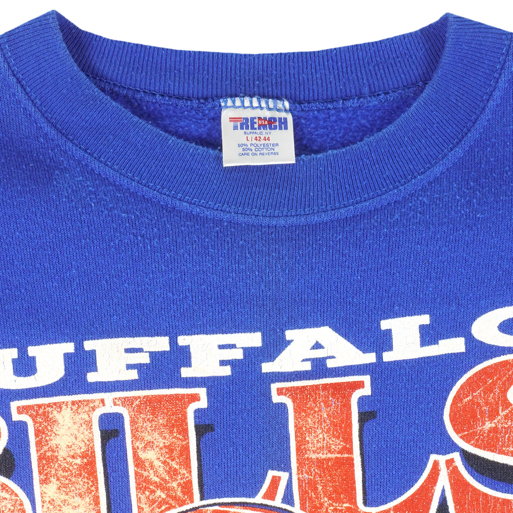 NFL (Trench) - Buffalo Bills AFC Champs Crew Neck Sweatshirt 1990 Large Vintage Retro Football 