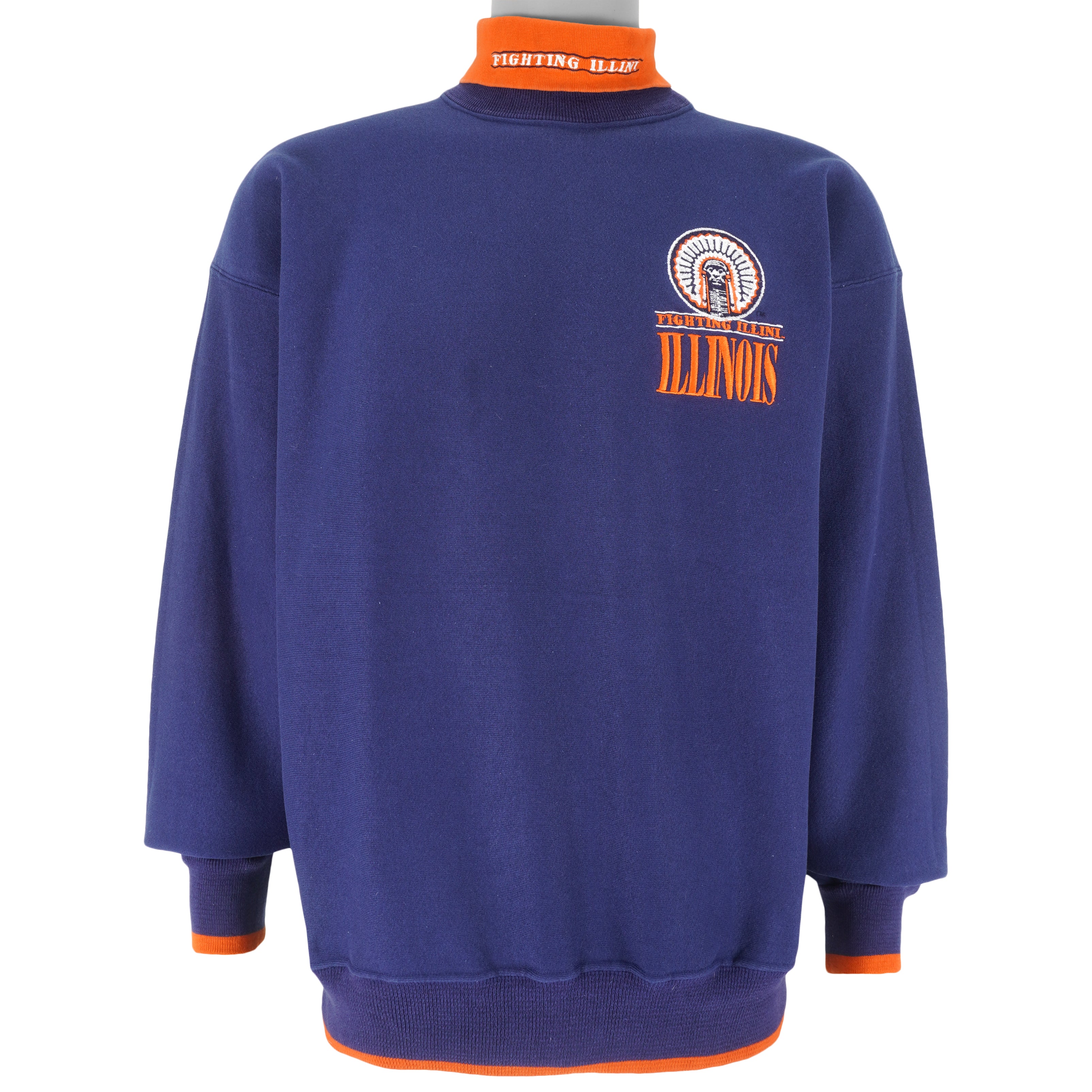 NCAA (The Game) - Illinois Fighting Illini Turtleneck Sweatshirt 1990s Large Vintage Retro Football College